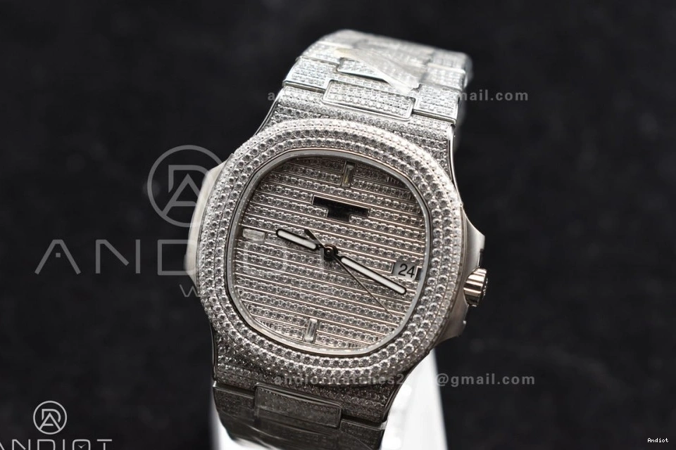 TWF Diamonds Nautilus A324 5711 Bracelet Bezel Full Diamonds SS on & Dial 1116